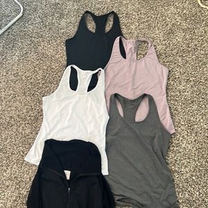 LOT OF 4 workout shirts PLUS Fabletics Mesh Jacket